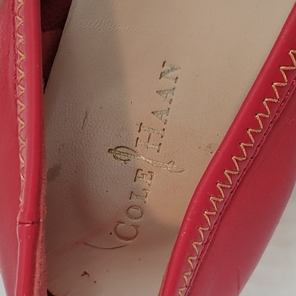 Cole Haan Nike Air Collaboration Red Leather Wedges 4.5 - Picture 7 of 10